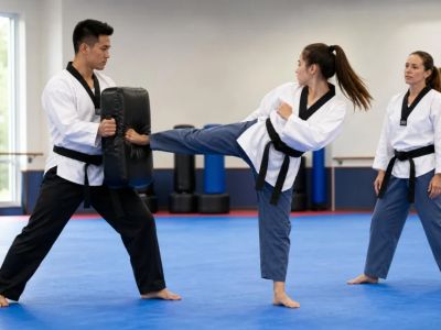 Tae Kwon Do Kick Pad Holding: Set Angle, Distance, and Exit
