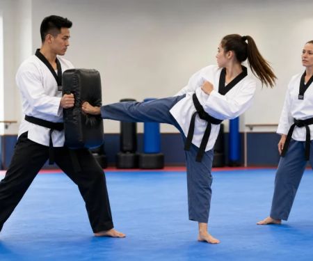 Tae Kwon Do Kick Pad Holding: Set Angle, Distance, and Exit