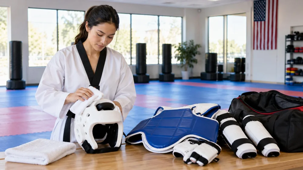 Taekwondo Protective Gear: Clean, Pack, and Inspect