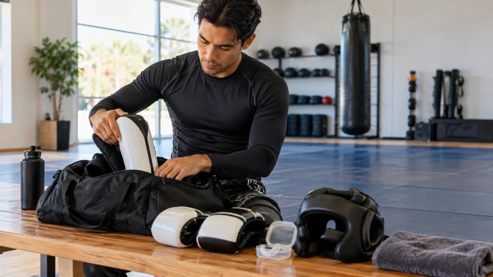Protective Gear Packing: Pads, Mouthguard, and Clean Bag