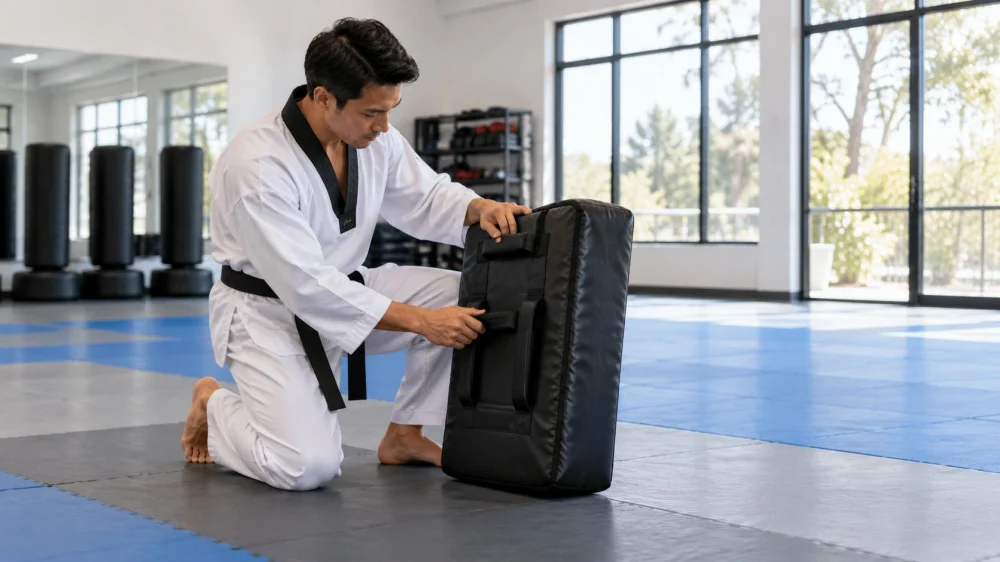 Taekwondo Kick Shield Check: Handles, Surface, and Space