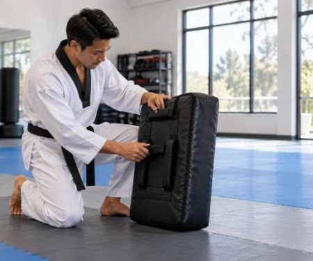 Taekwondo Kick Shield Check: Handles, Surface, and Space