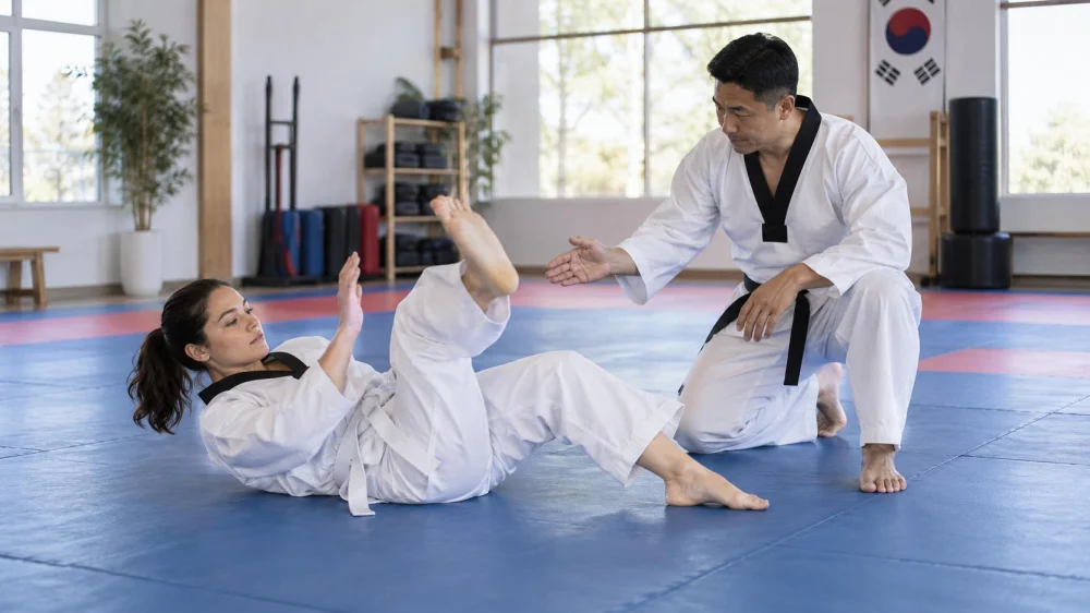 Taekwondo Class Breakfall Practice: Space, Pace, and Coaching